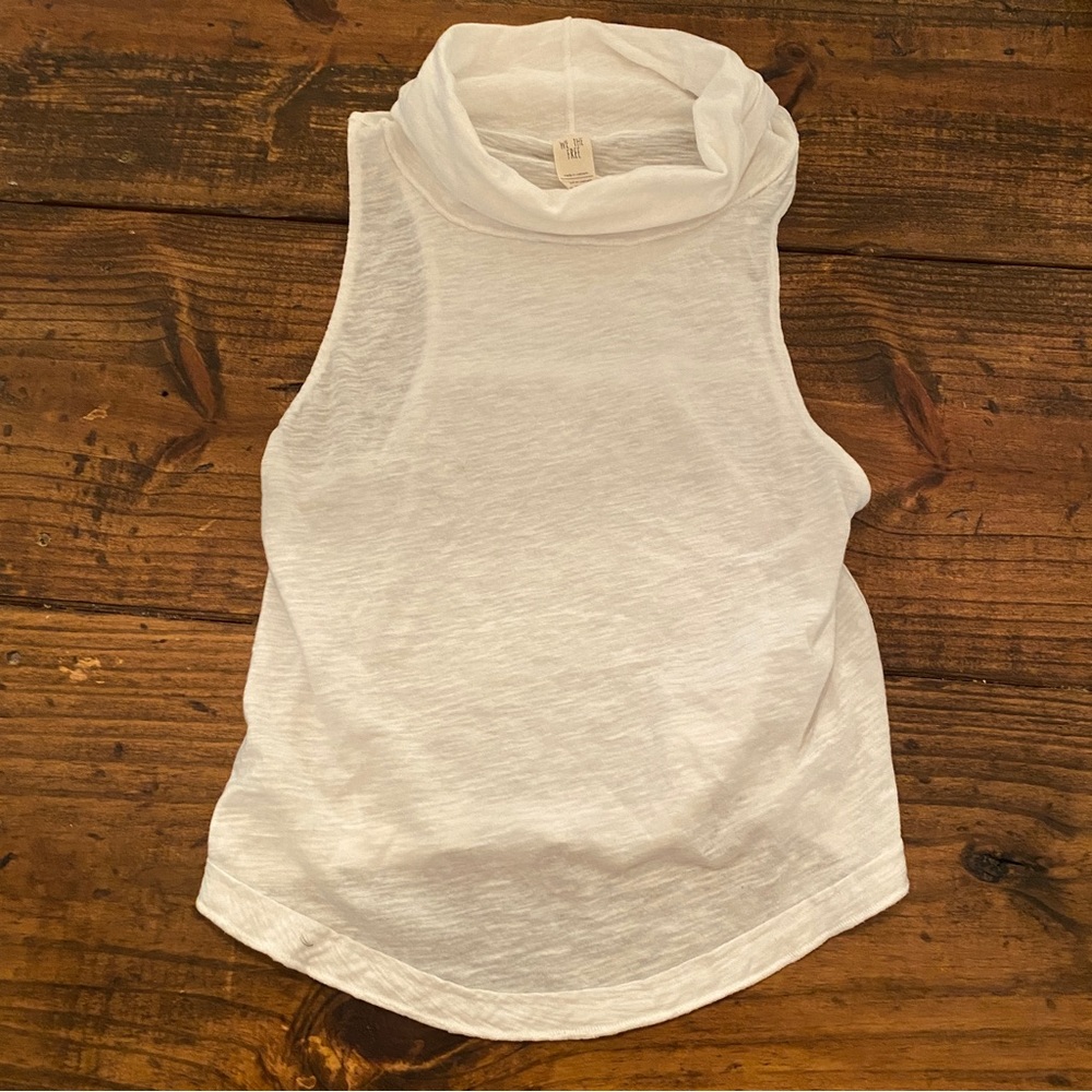 WE THE FREE PEOPLE white slub knit cowl neck tank S